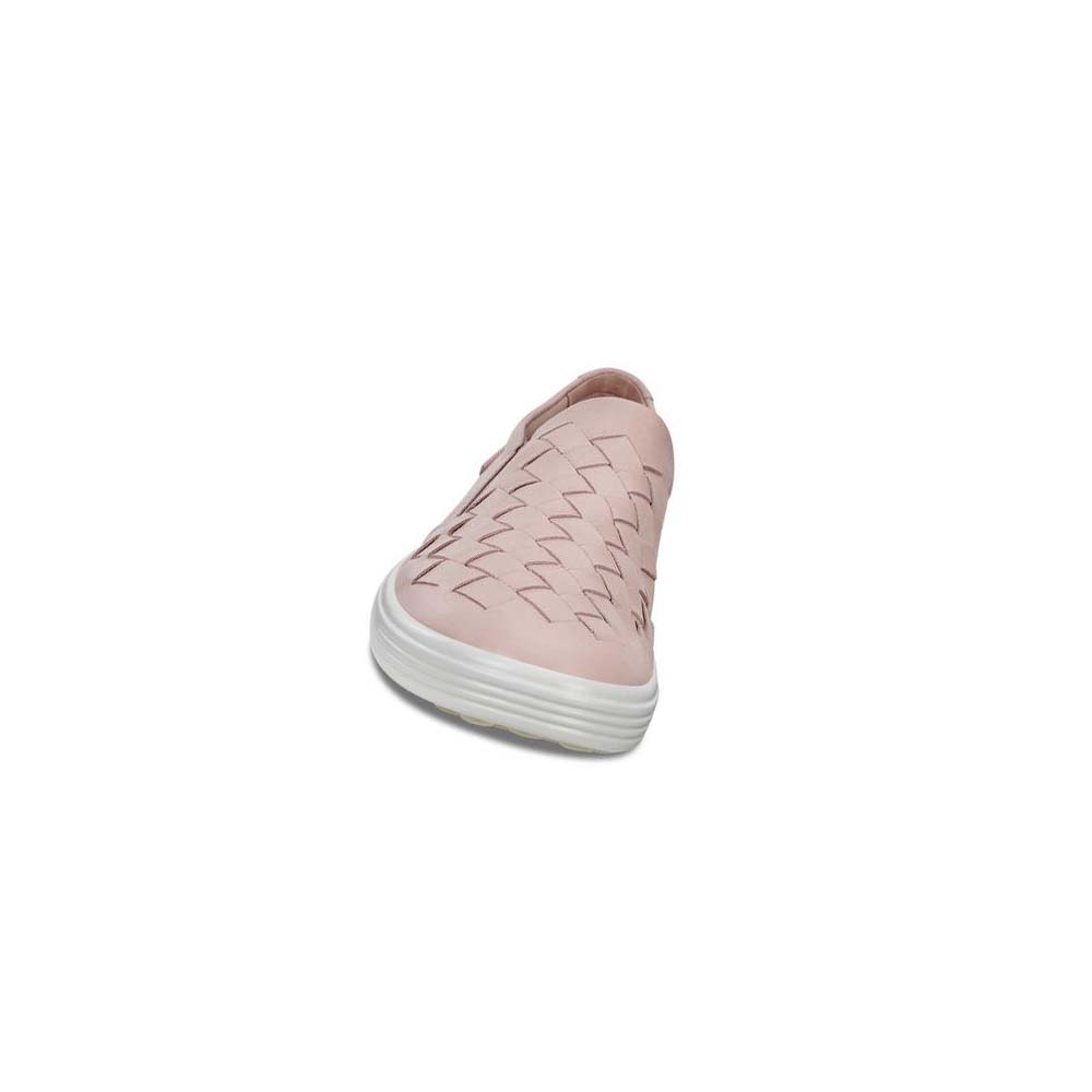 Női Ecco Soft 7 Woven Tornacipő Rózsaszín | HU 249BEX